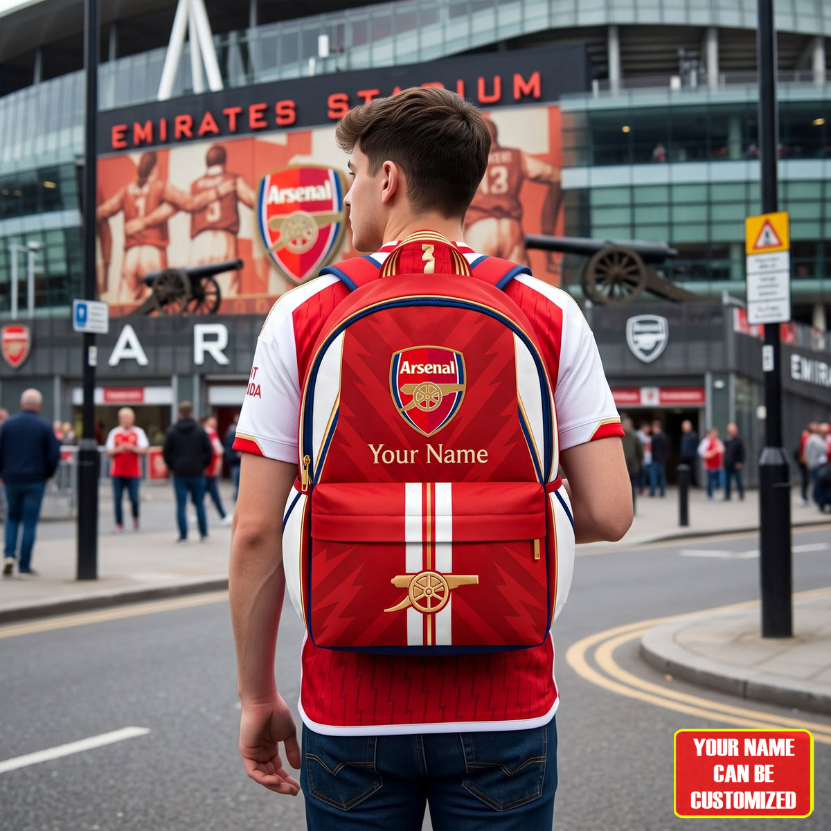 Arsenal Gunfans Sport Backpack with Custom Name – Gift for Arsenal Fans