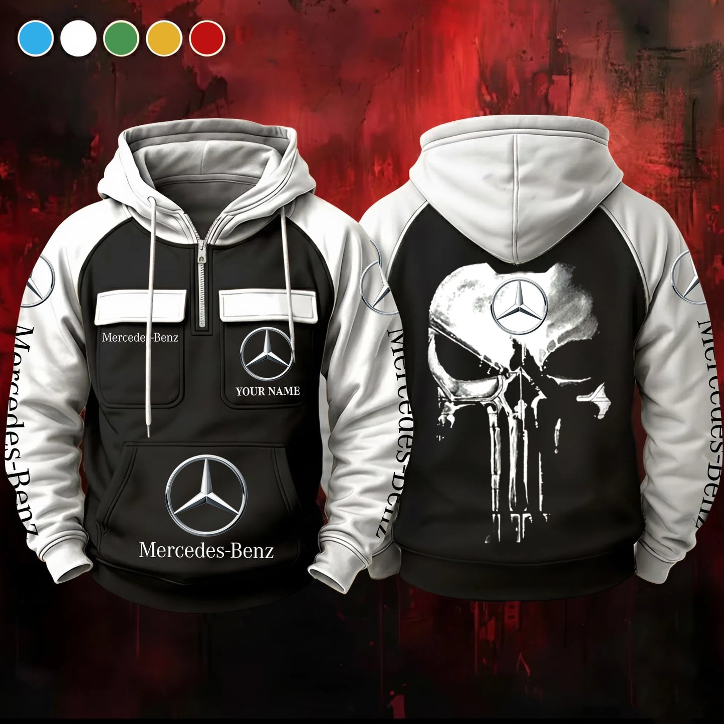 Merc Skull Retro Cotton Hoodie