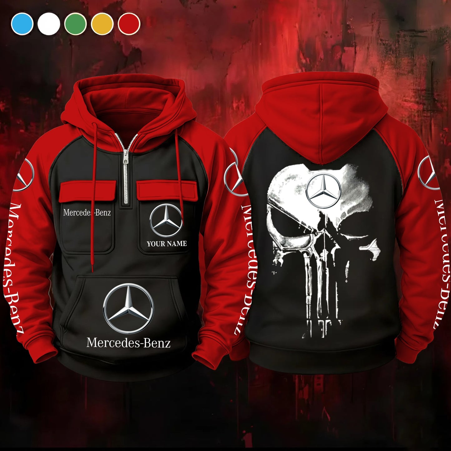 Merc Skull Retro Cotton Hoodie