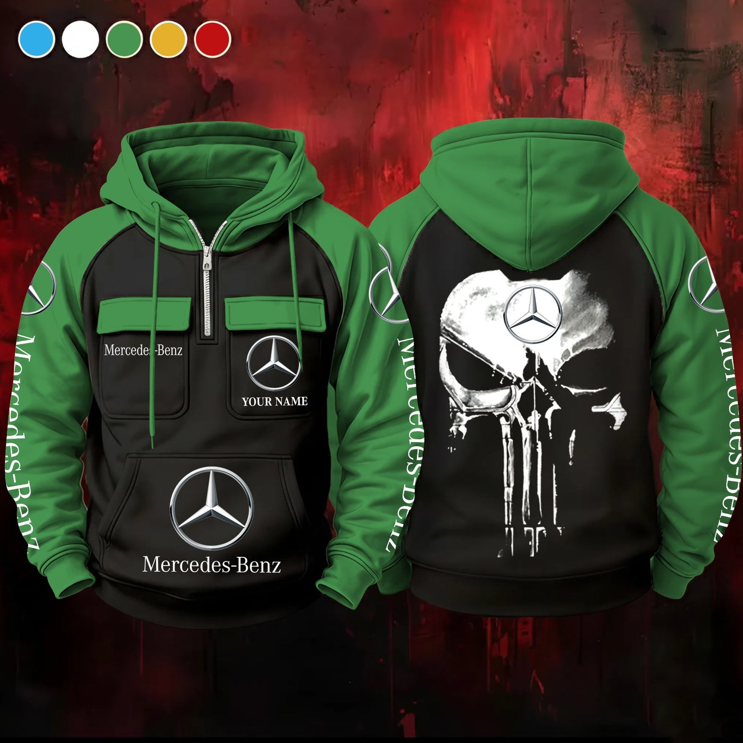 Merc Skull Retro Cotton Hoodie