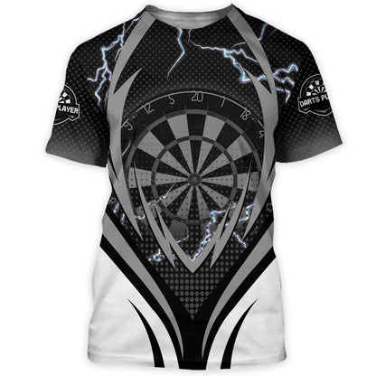 Personalized Name 3D Shirt For Darts Teams Silver Version P270113