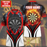 Personalized Name 3D Shirt For Darts Teams Red Version P270113