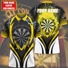 Personalized Name 3D Shirt For Darts Teams Yellow Version