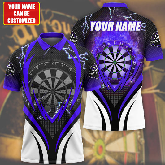 Personalized Name 3D Shirt For Darts Teams Purple Version P270113