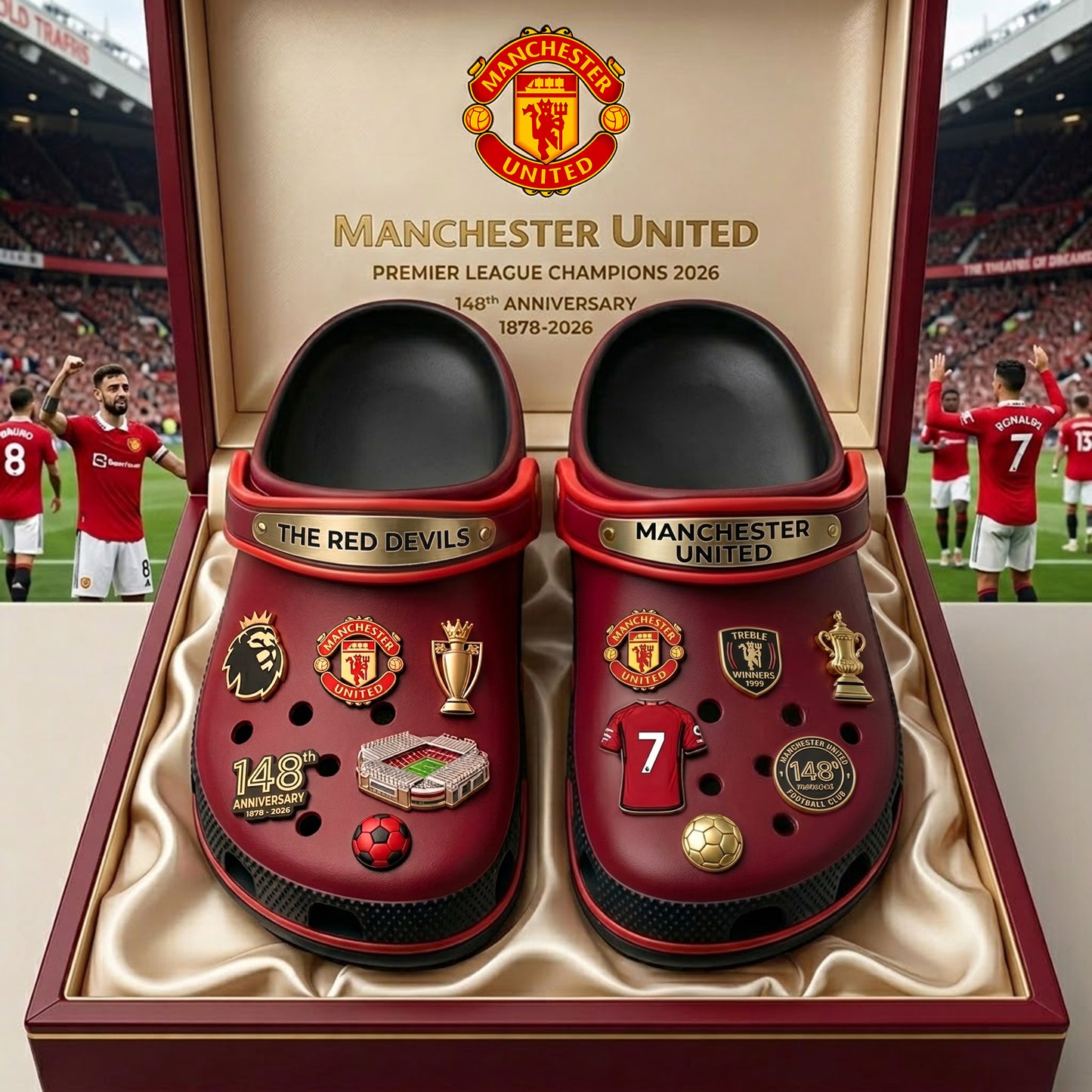M.U The Red Devils 148th Anniversary 3D Clog
