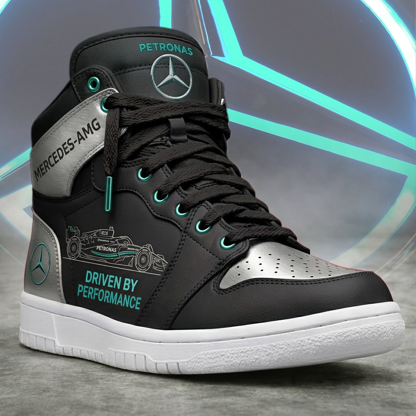 Merc Amg Petronas AF1 High Factory Custom Sneaker