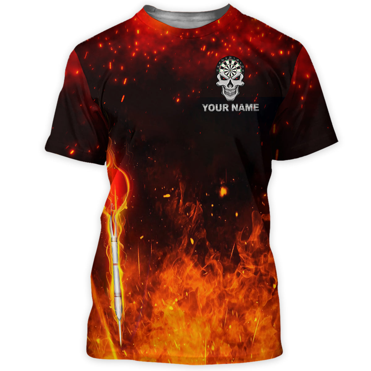 Personalized Name One more Darts Fire All Over Printed Unisex Shirt - P270701