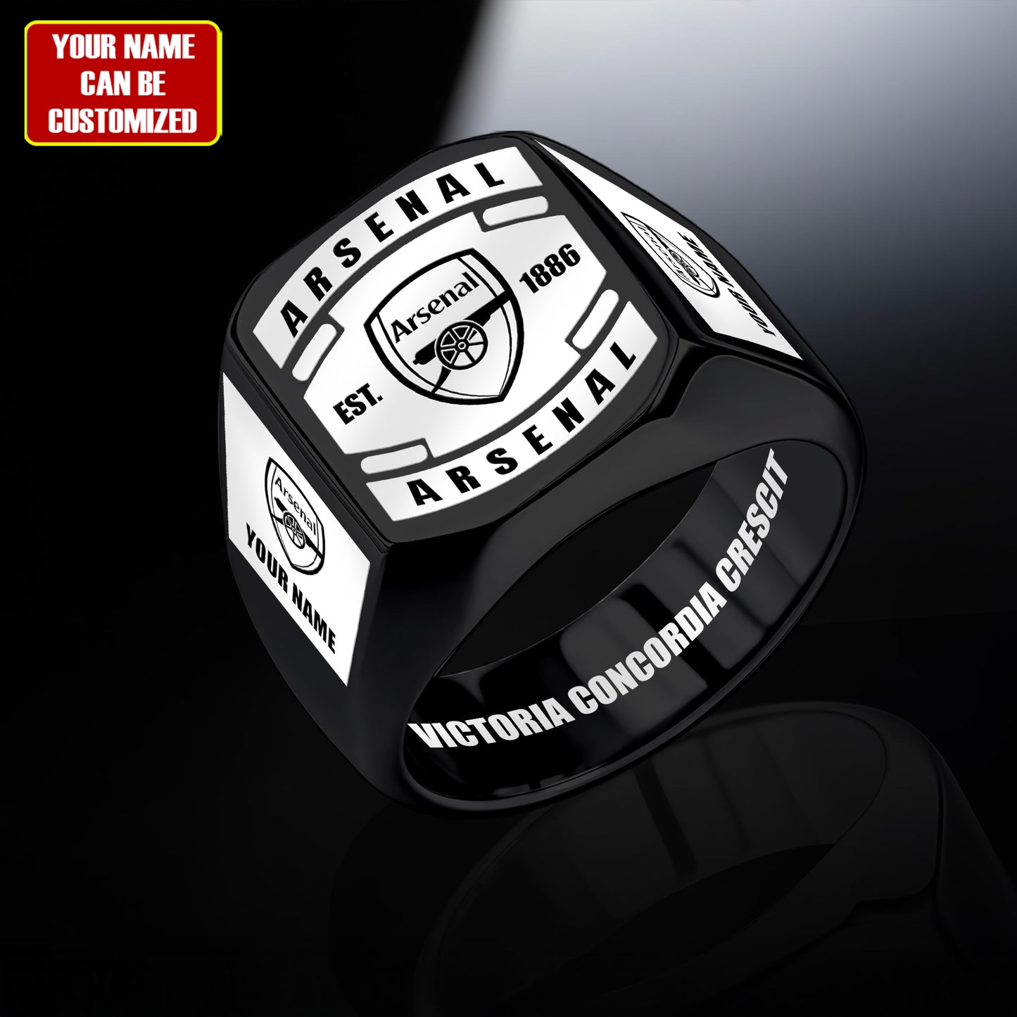 Arsenal Custom Name Classic Design Ring