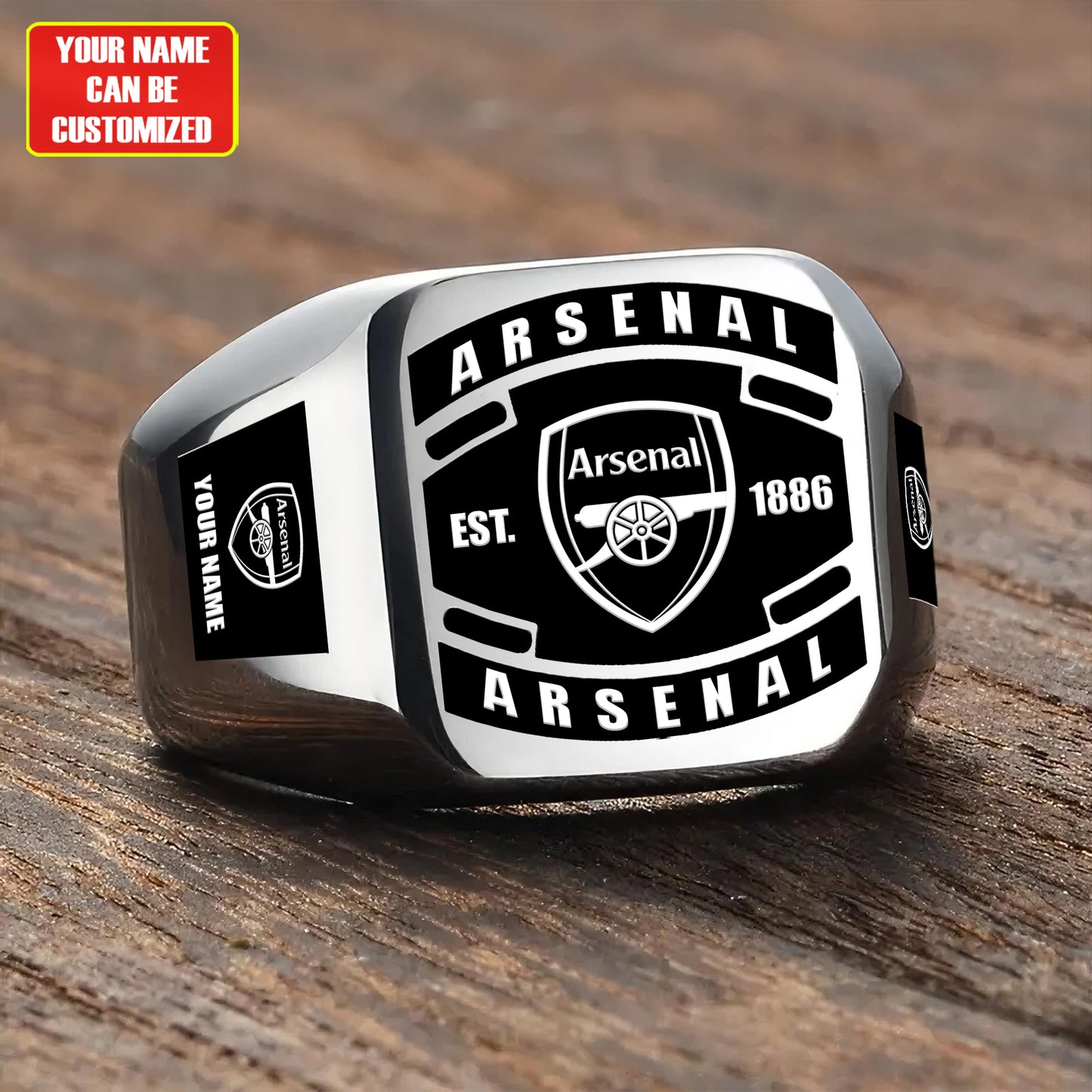 Arsenal Custom Name Classic Design Ring