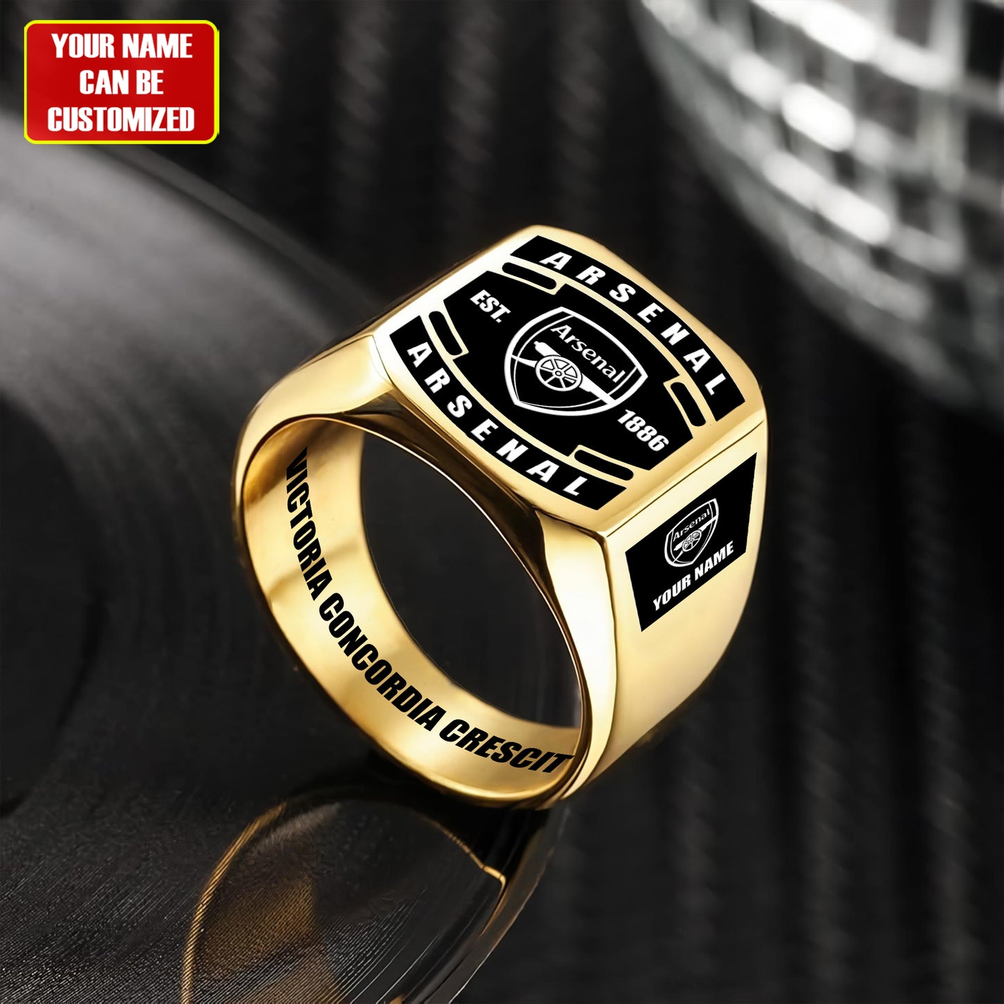 Arsenal Custom Name Classic Design Ring