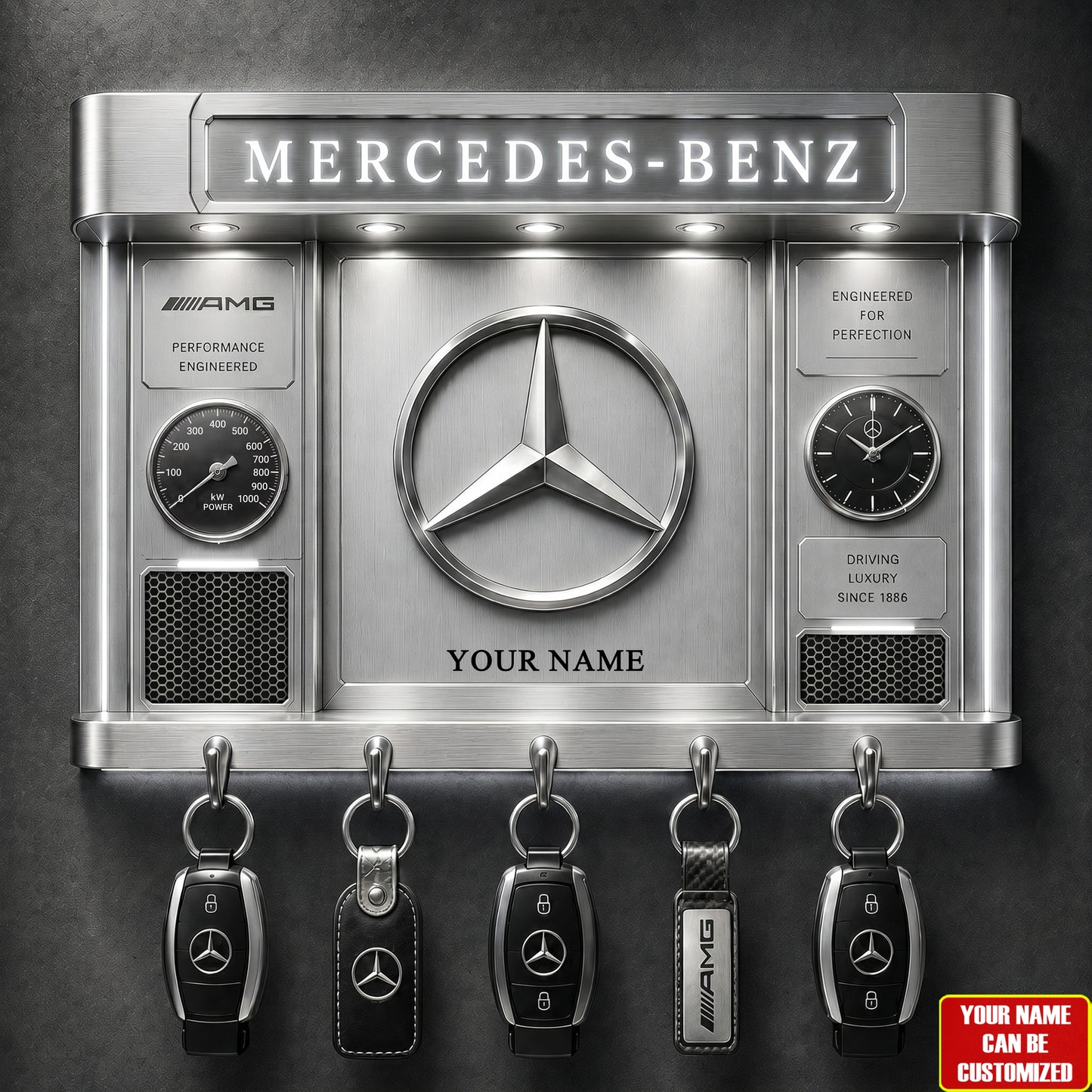 Merc Acrylic Key Hanger - Personalized Gifts For Cars Lover