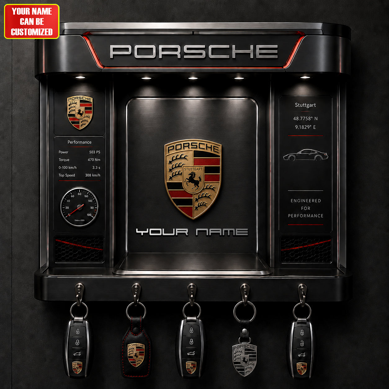 Pors Acrylic Key Hanger - Personalized Gifts For Cars Lover