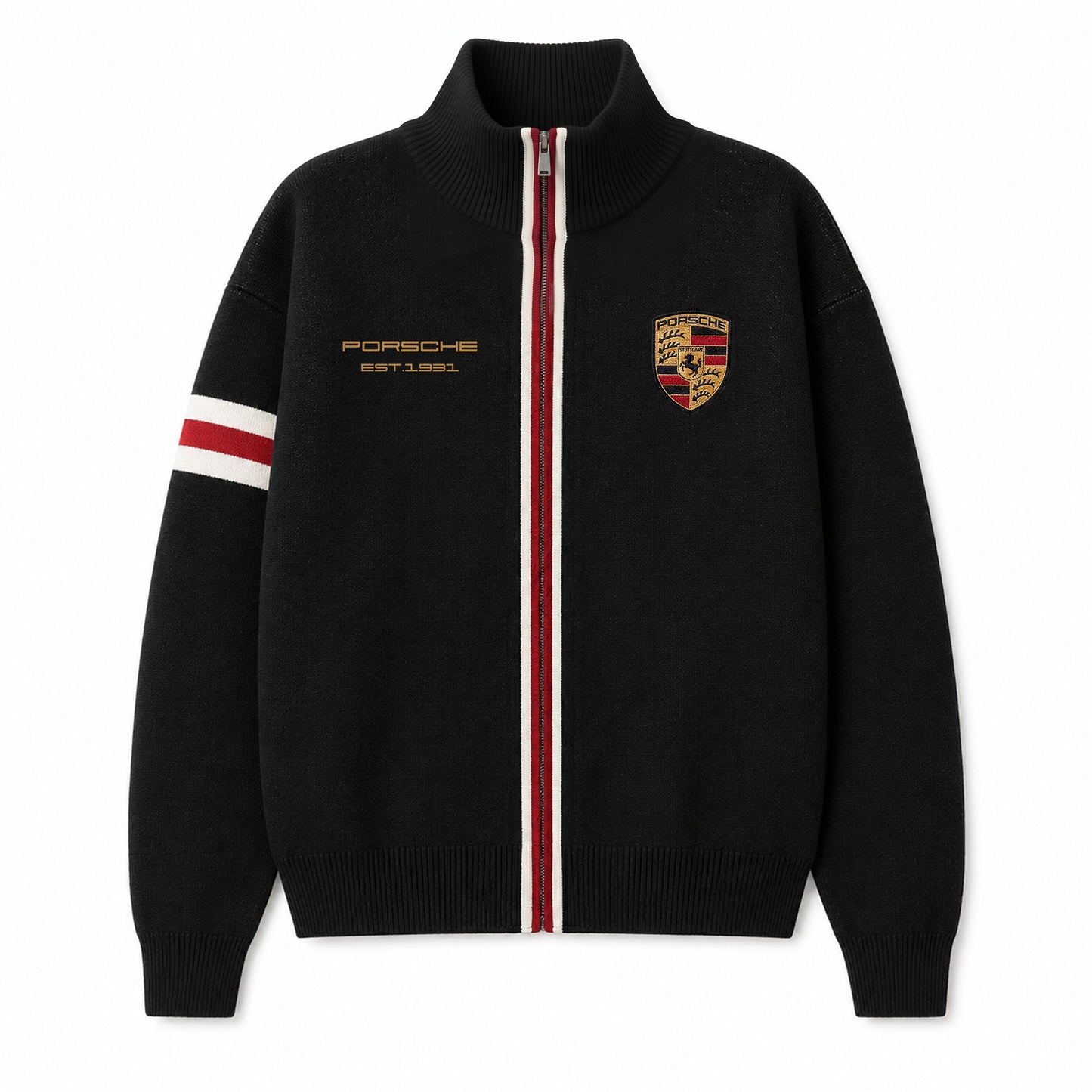 Pors Dio Fashion Zipper Stand Collar Jacket