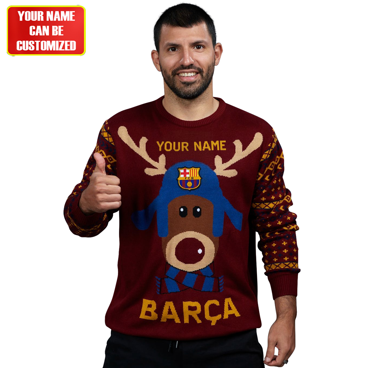 Deer Barca Ugly Christmas Sweater , Unisex Wool Sweater P281005