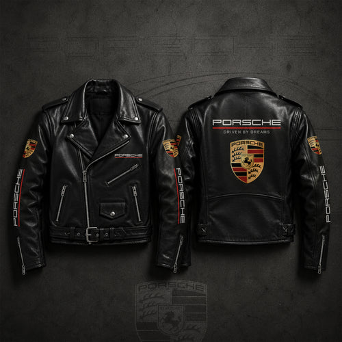 Pors Zipper Vintage Leather Jacket V2
