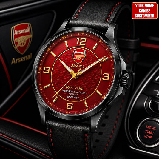 Personalized Arsenal Luxury Leather Strap Watch