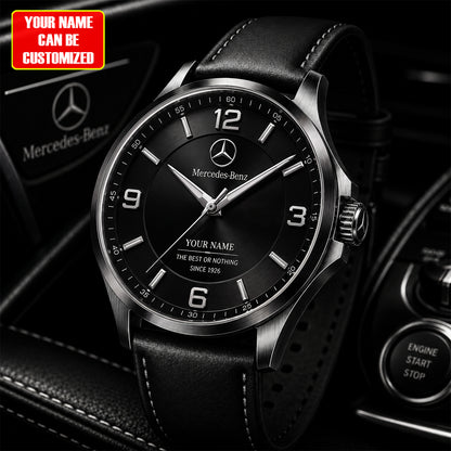 Personalized Merc Raymond Leather Strap Watch