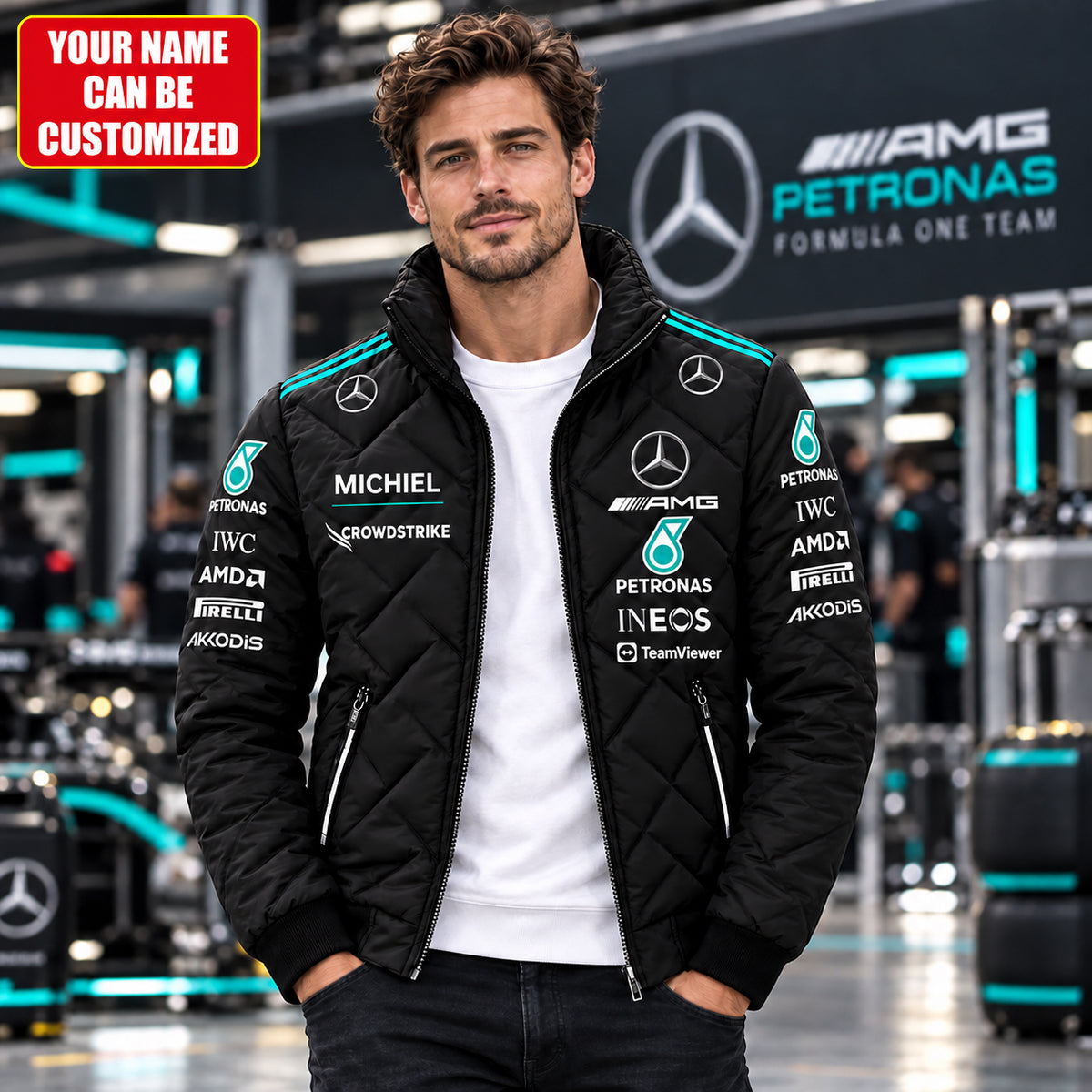 Merc Amg Petronas Cloudstrike Puffer Jacket