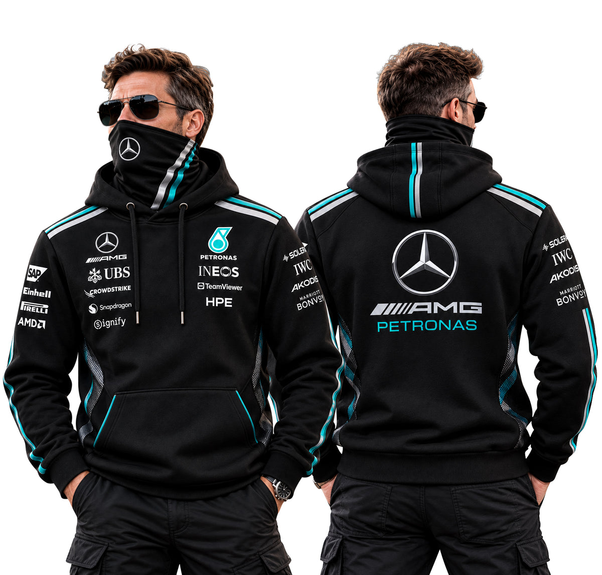Personalized Merc AMG Petronas Masked Hoodie
