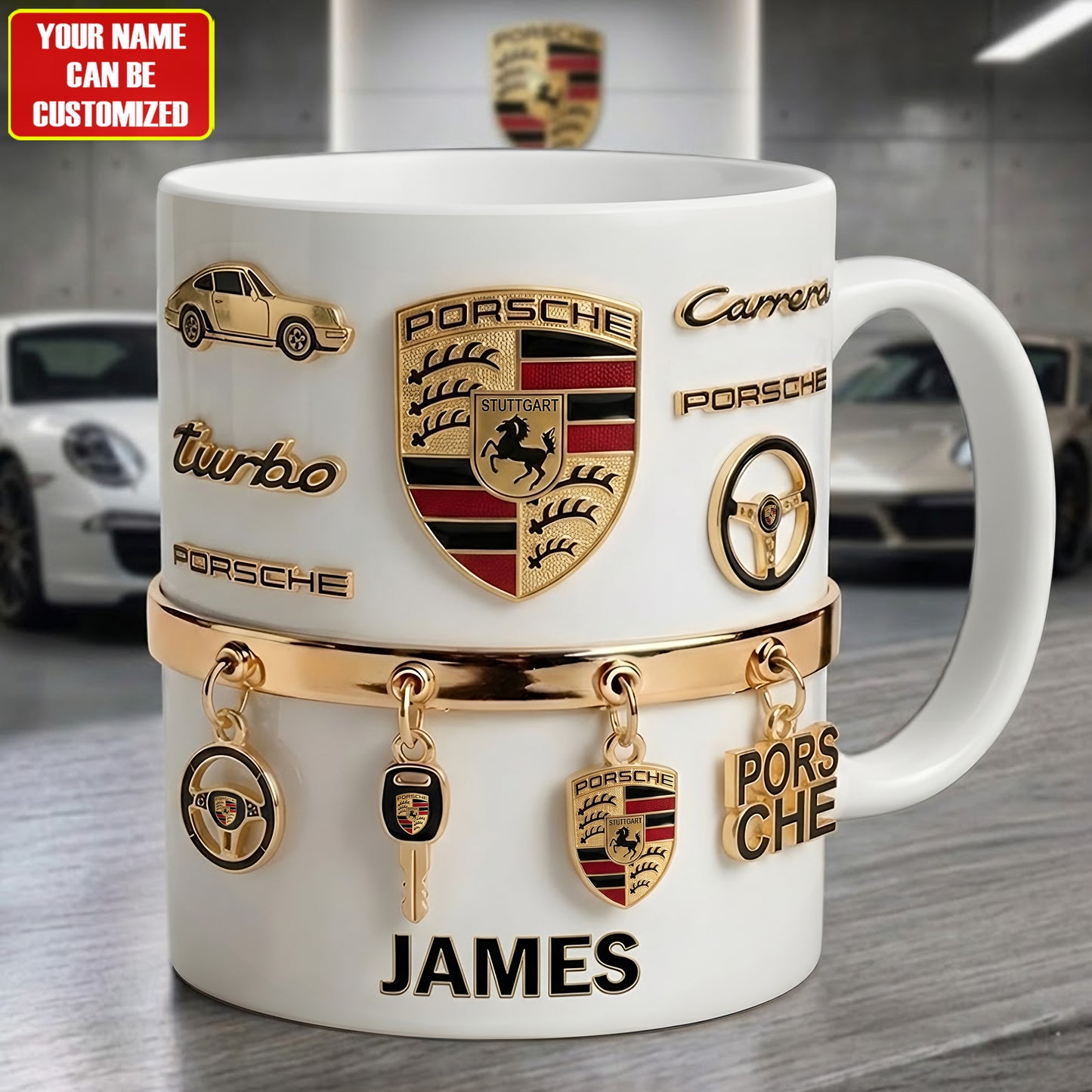 Personalized Pors Accent Mug , Cream Mug Gifts , Holiday Gifts