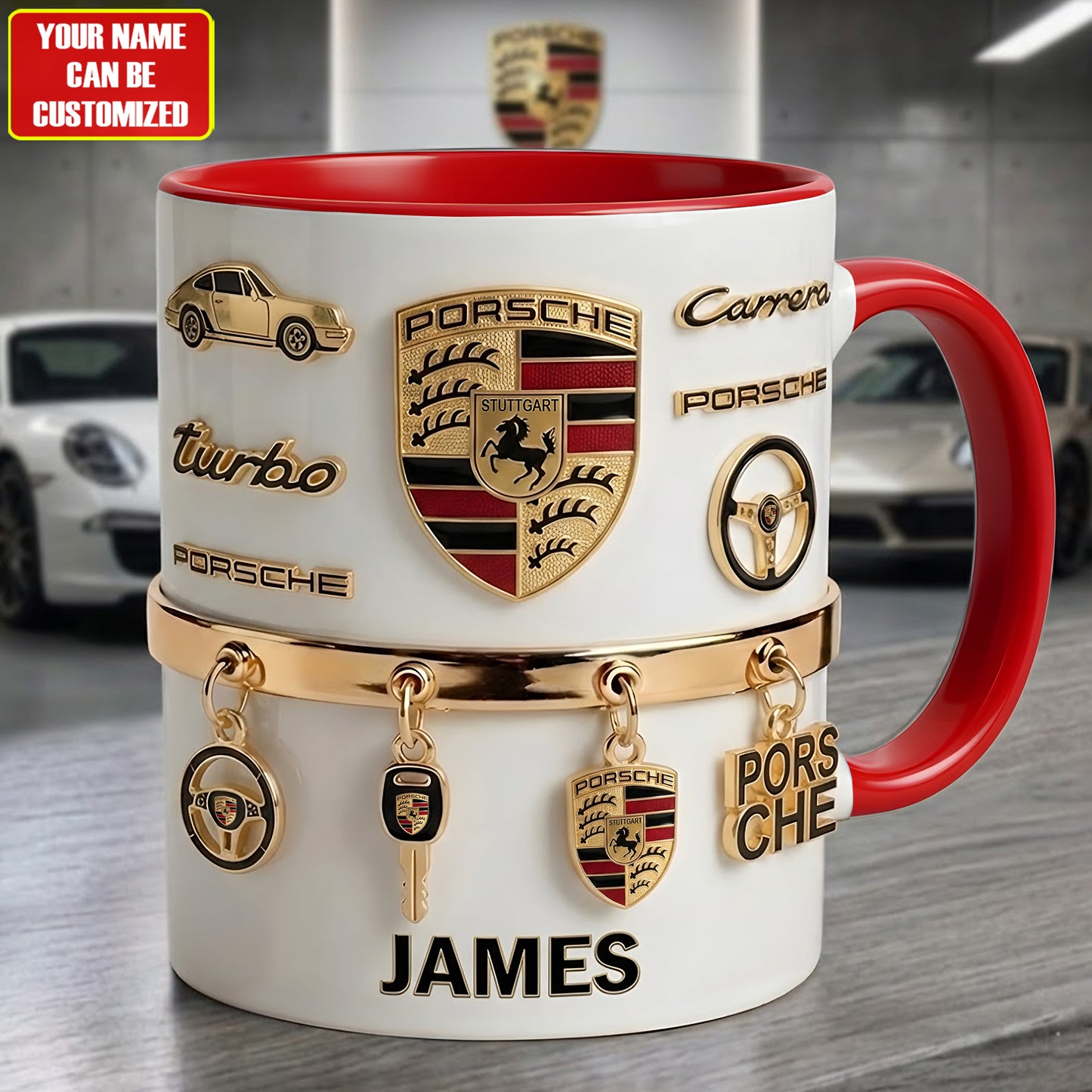 Personalized Pors Accent Mug , Cream Mug Gifts , Holiday Gifts