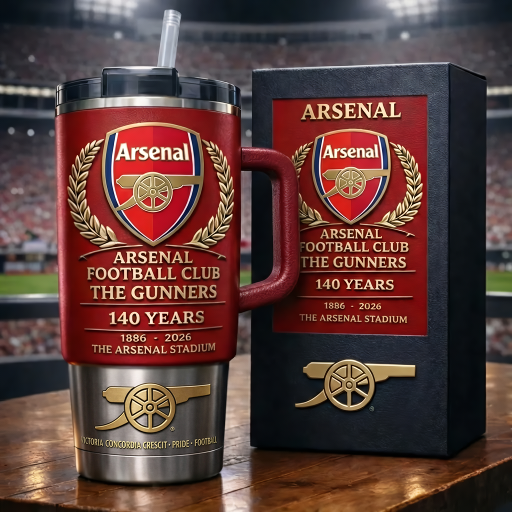Arsenal The Gunners 140 Years Insulated Tumbler 30oz 40oz
