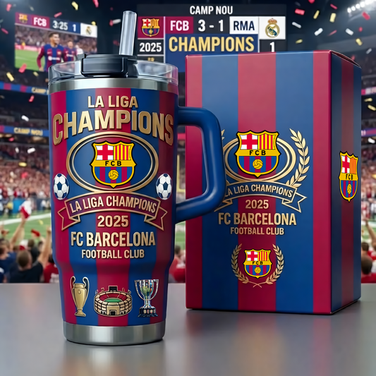 Barca La Liga Champions Insulated Tumbler 30oz 40oz