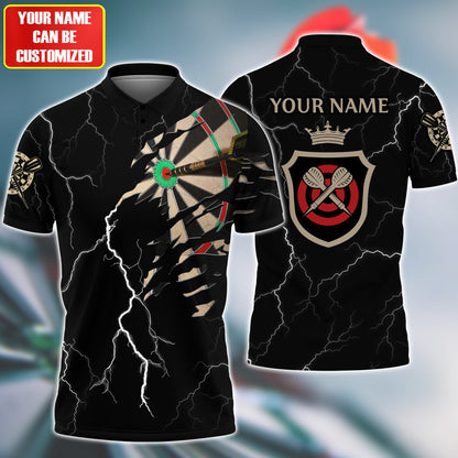 Dart Black lighting - Personalized Name Dart Player Shirt P300301