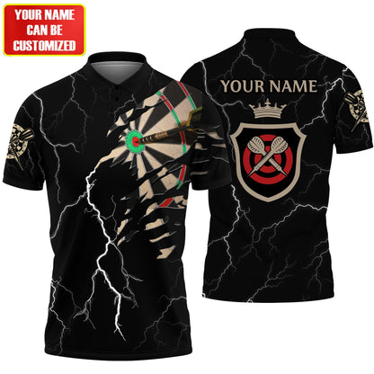 Dart Black lighting - Personalized Name Dart Player Shirt P300301