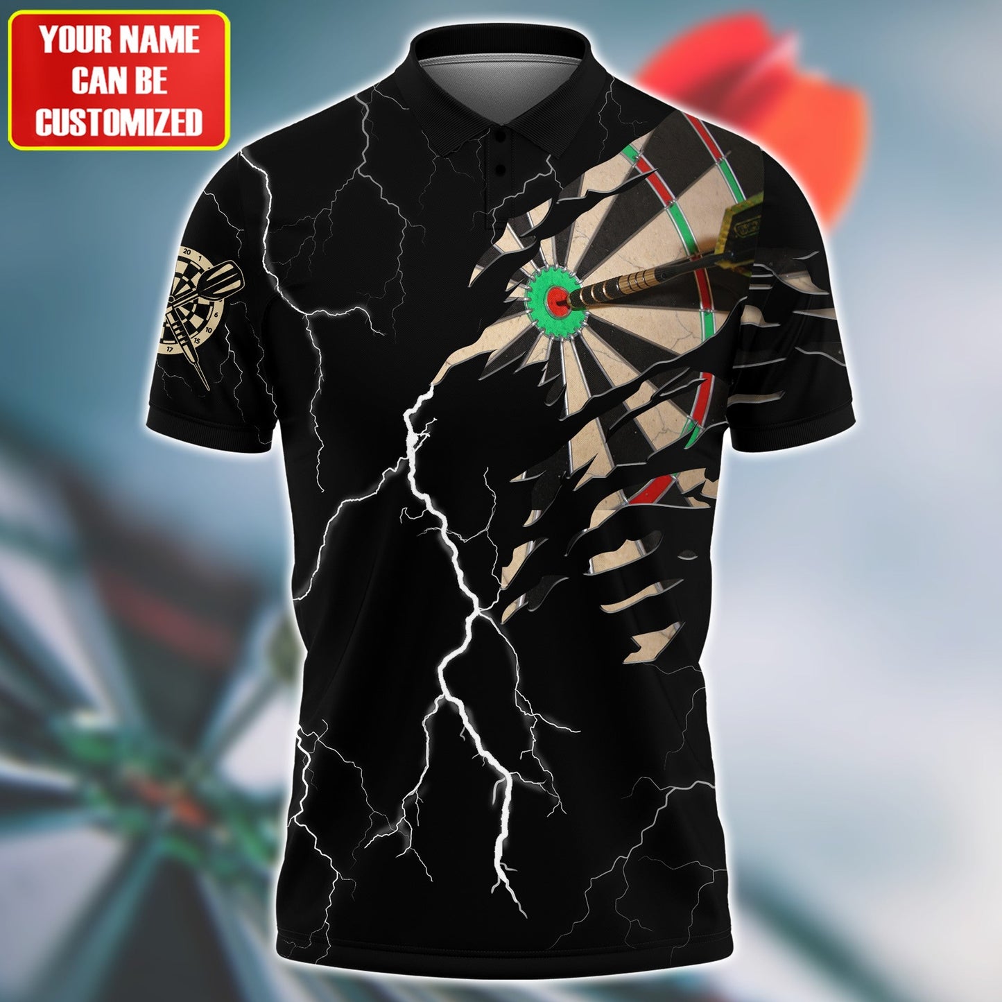 Dart Black lighting - Personalized Name Dart Player Shirt P300301