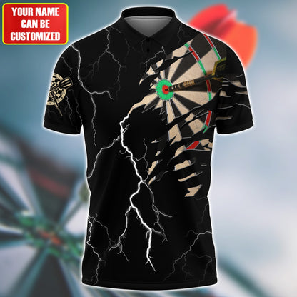 Dart Black lighting - Personalized Name Dart Player Shirt P300301