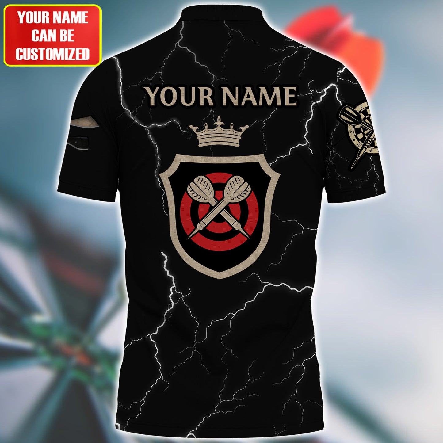 Dart Black lighting - Personalized Name Dart Player Shirt P300301