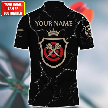 Dart Black lighting - Personalized Name Dart Player Shirt P300301
