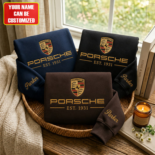 Personalized Pors Embroidered Sweatshirt , Hoodie , T-shirt Est.1931