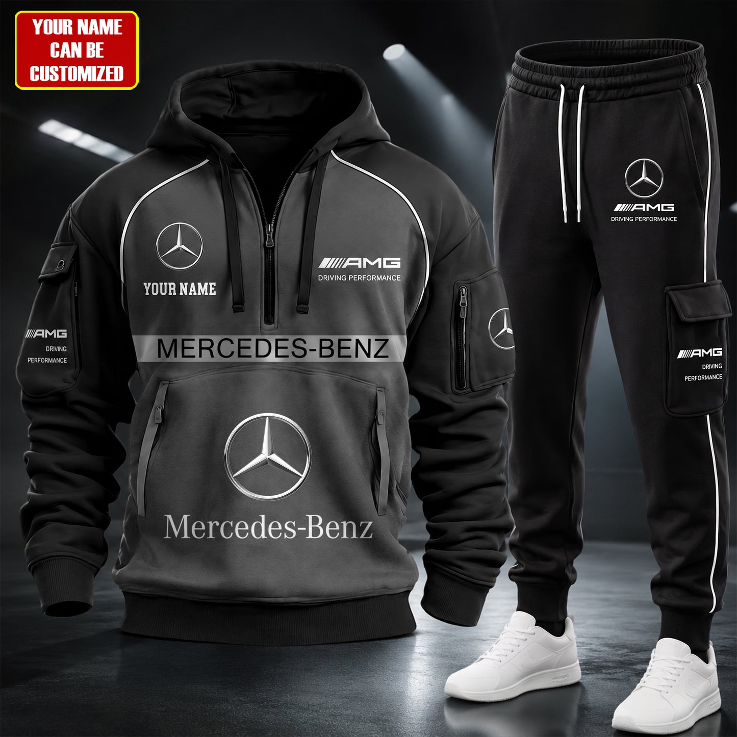 Personalized Merc Amg Cotton Hoodie and Sweatpants set