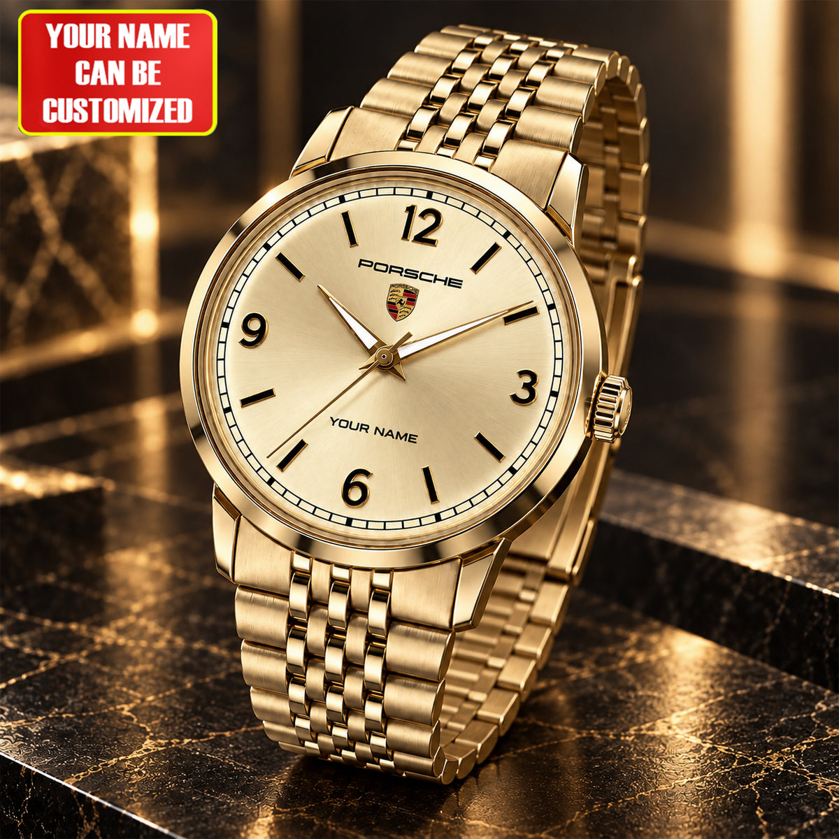 Pors Golden Timex Luxury Alloy Quartz Watch