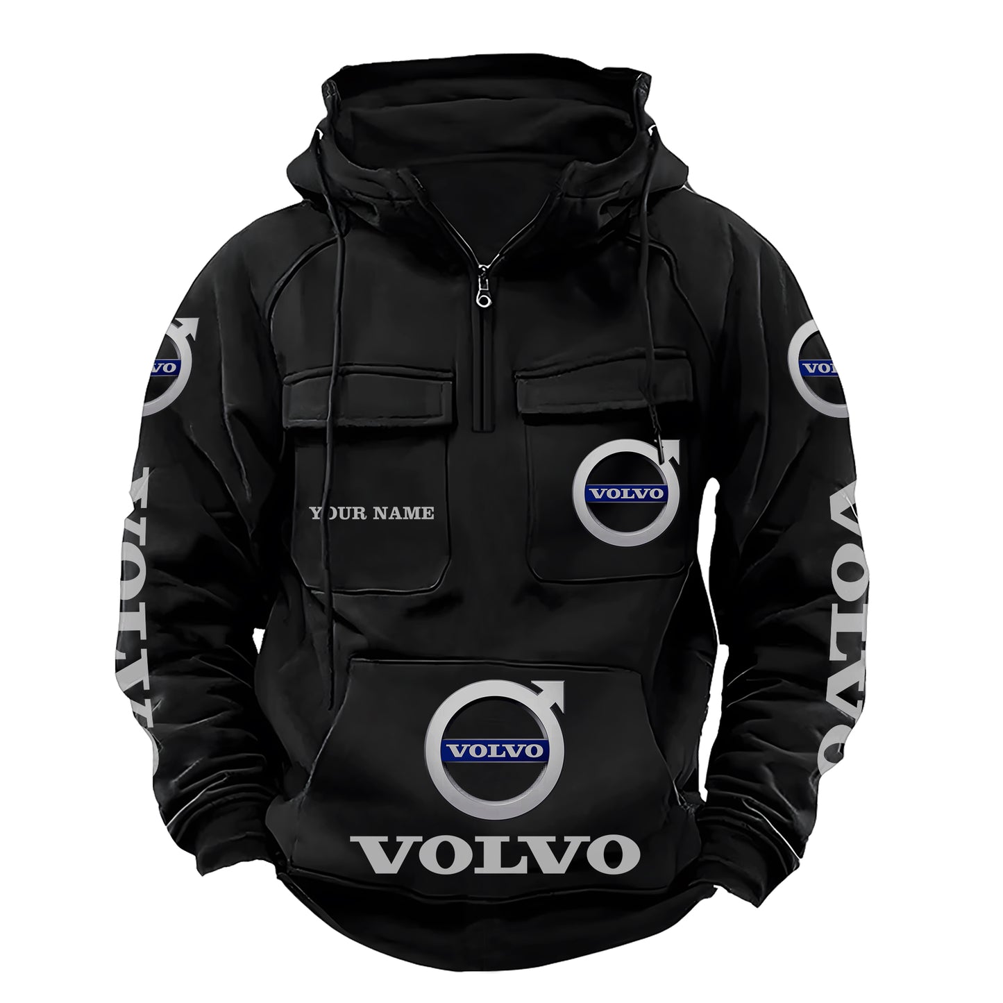 Personalized Vv Skull Retro Cotton Hoodie