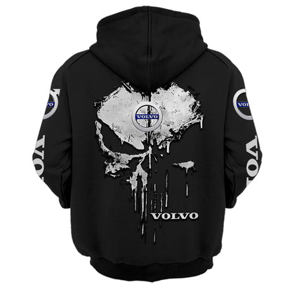 Personalized Vv Skull Retro Cotton Hoodie
