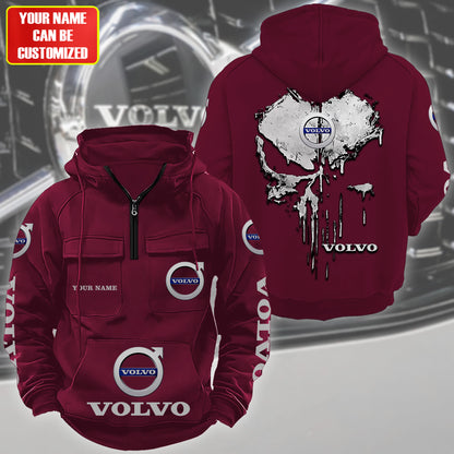 Personalized Vv Skull Retro Cotton Hoodie