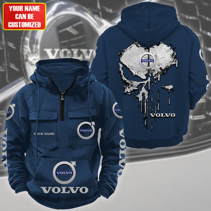 Personalized Vv Skull Retro Cotton Hoodie