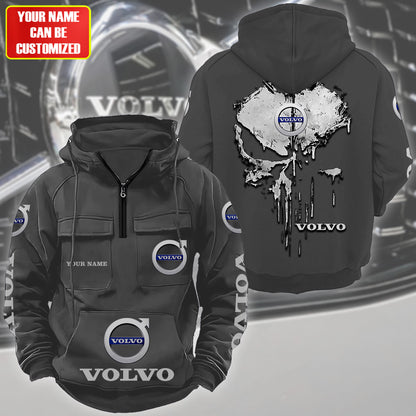 Personalized Vv Skull Retro Cotton Hoodie