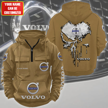 Personalized Vv Skull Retro Cotton Hoodie