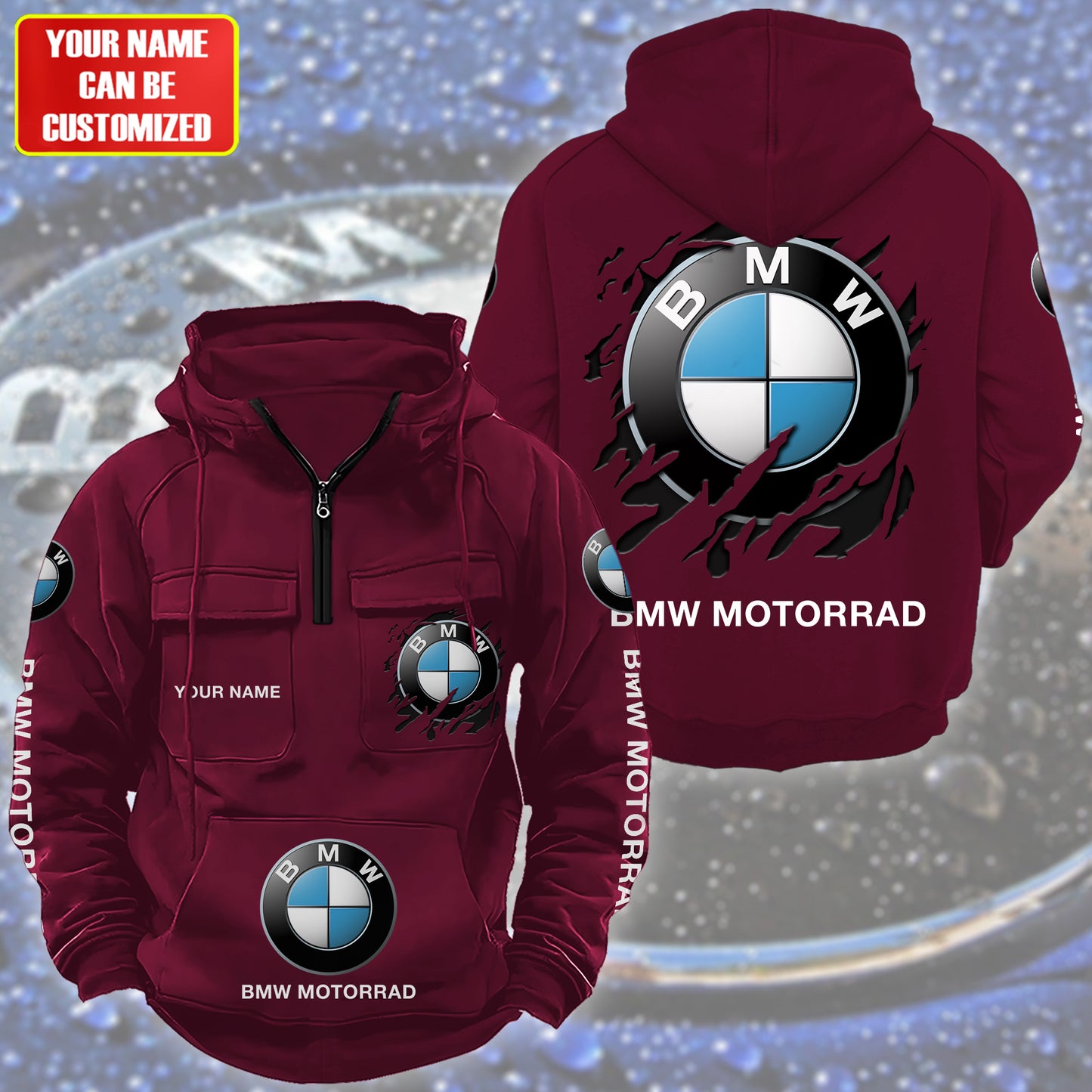 Personalized BW Motorrad Retro Cotton Hoodie