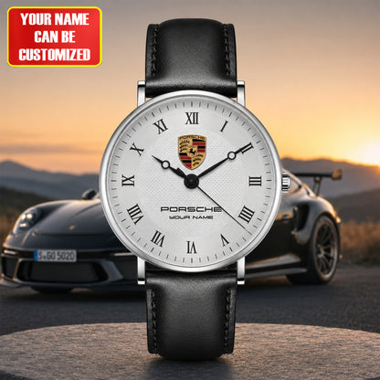Personalized Pors Vintage Leather Watch