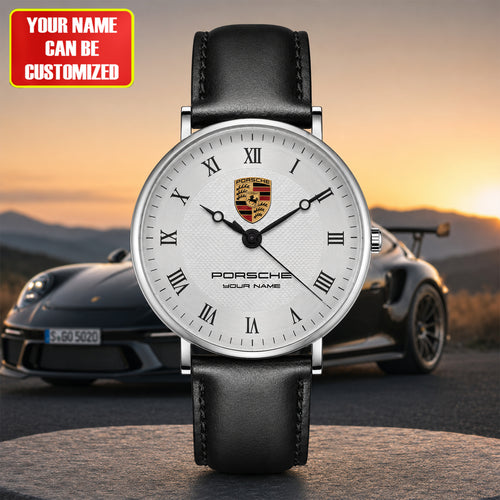 Personalized Pors Vintage Leather Watch