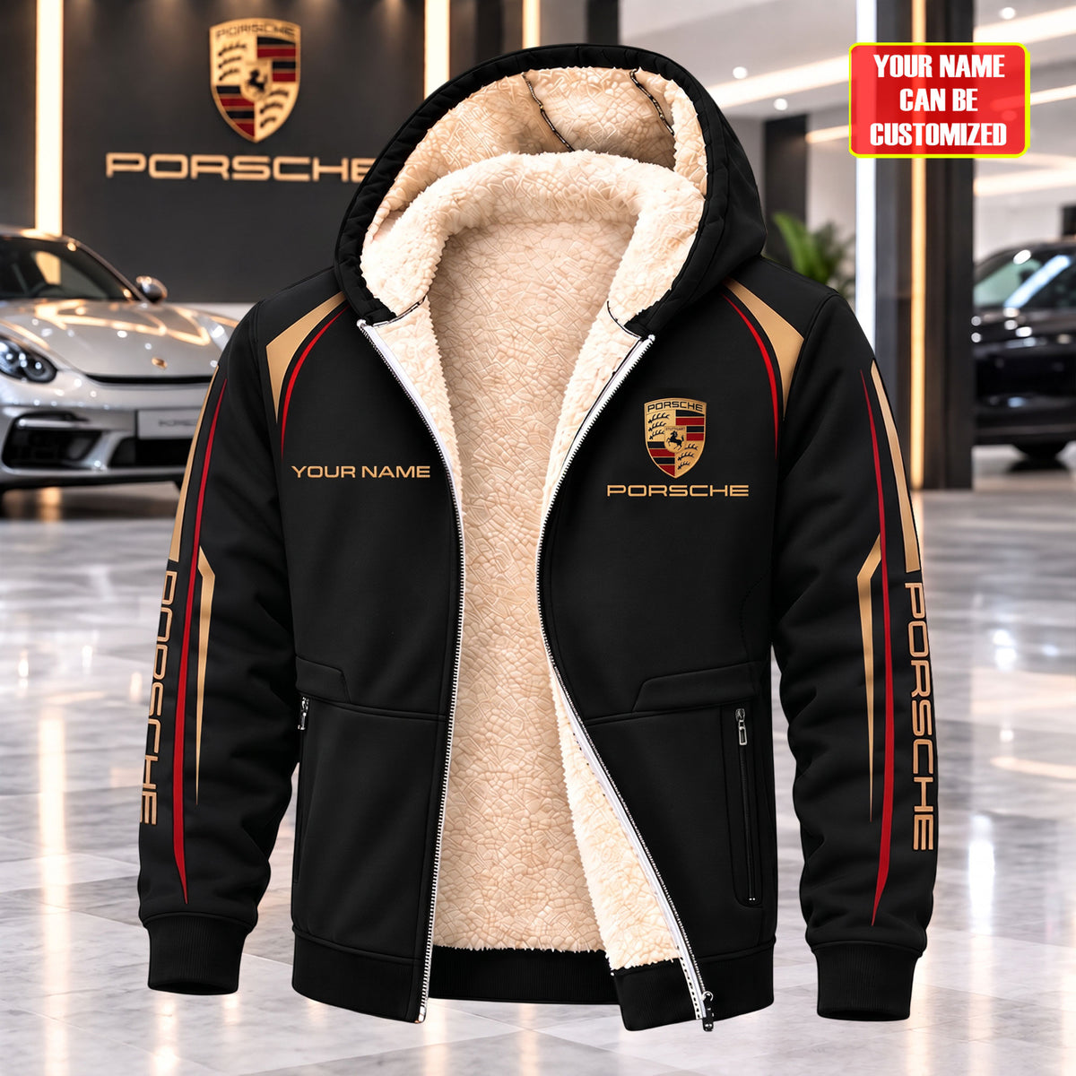 Personalized Pors 2026 Fleece 3D Unisex Hooded Jacket