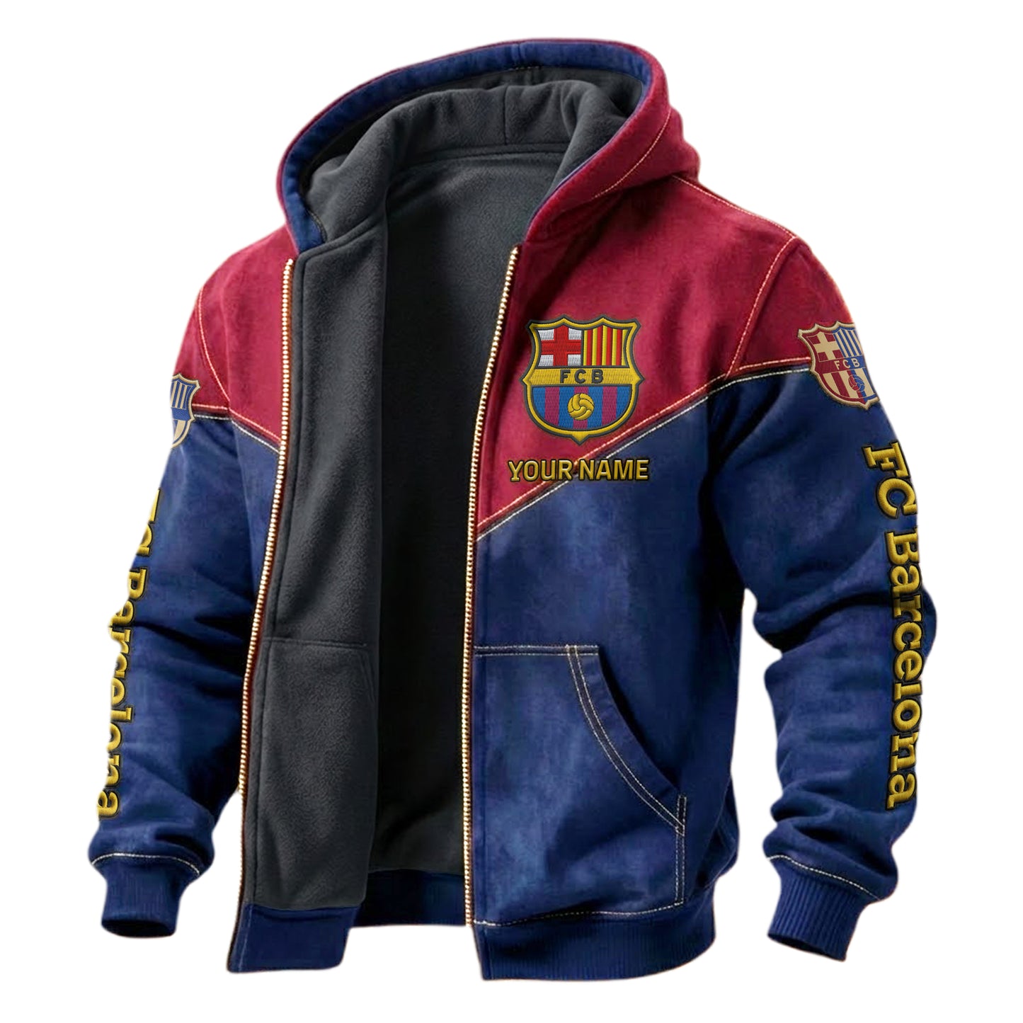 Personalized Barca Fleece inside Jacket V2