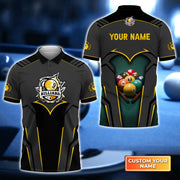 Personalized Name Billiard Pool 9 Ball Badge 3D Shirt For Billiard Players