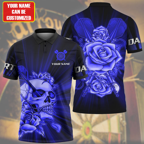 Personalized Name Blue Darts Rose All Over Printed Unisex Shirt Q010306