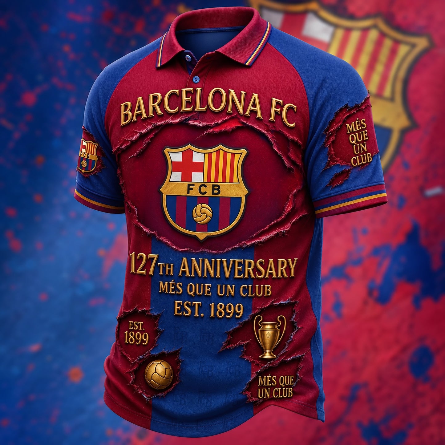 Personalized Barca FC EST 1899 3D All Over Printed Shirt